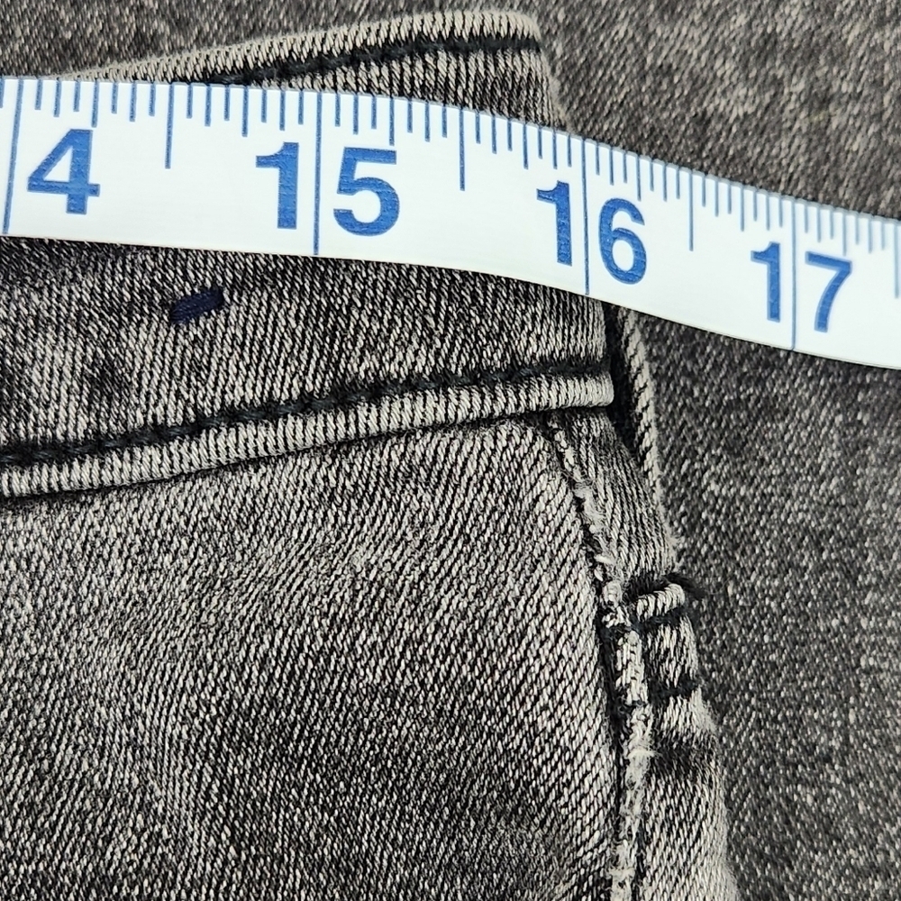 Hollister High Rise Soft Stretch Flare Distressed Style Black Denim Jeans. 13R - Picture 9 of 11